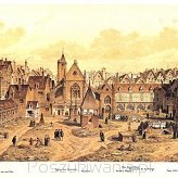 Cmentarz Niewiniątek w Paryżu, ok 1550 r. (domena publiczna)