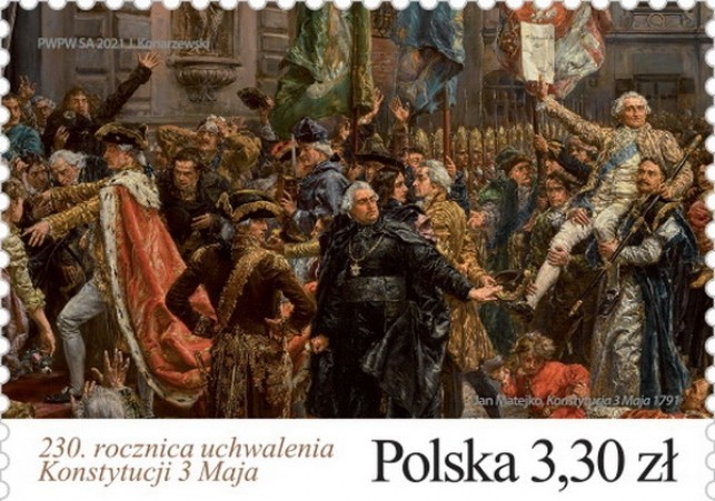 230 rocznica uchwalenia konstytucji 3 maja znaczek